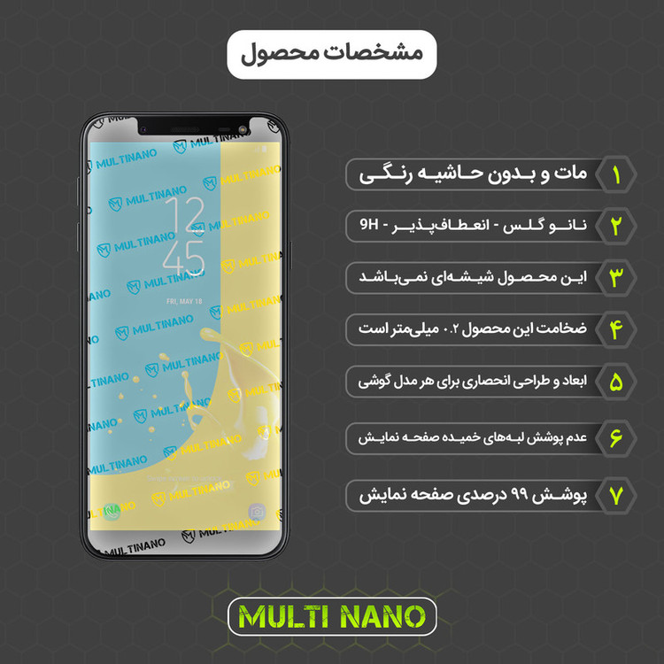 محافظ صفحه نمایش مات مولتی نانو مدل X-S1M مناسب برای گوشی موبایل سامسونگ Galaxy J6