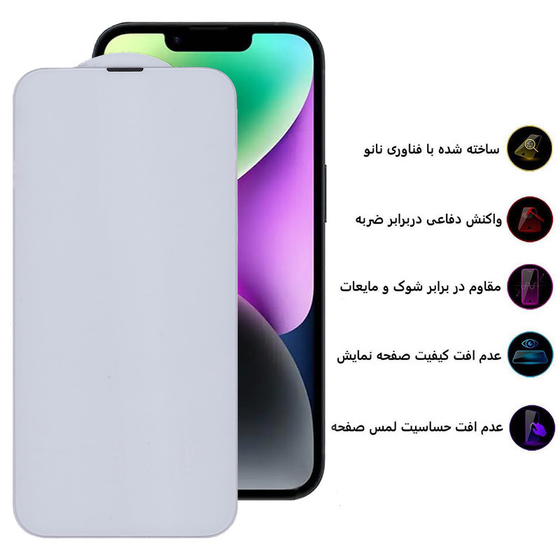 محافظ صفحه نمایش بوف مدل 5D Plus مناسب برای گوشی موبایل اپل Iphone 16e / 13 / 13 Pro / 14