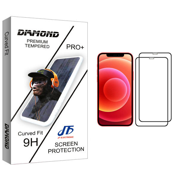 محافظ صفحه نمایش جی اف مدل Diamond glass مناسب برای گوشی موبایل اپل iPhone 12 بسته دو عددی