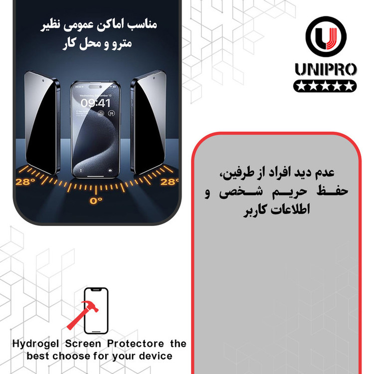 محافظ صفحه نمایش پرایوسی یونی پرو مدل Star 5 مناسب برای گوشی موبایل موتورولا Moto G35