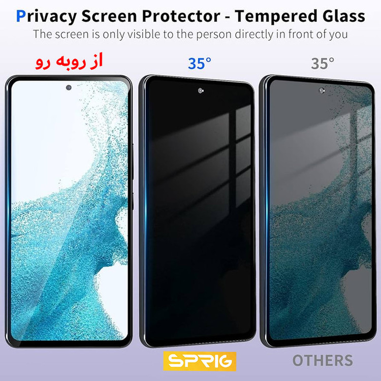 محافظ صفحه نمایش حریم شخصی اسپریگ مدل PVC_SPG1 مناسب برای گوشی موبایل سامسونگ Galaxy A71 / A72 / A73