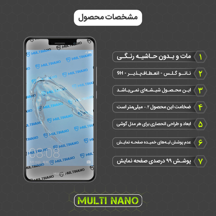 محافظ صفحه نمایش مات مولتی نانو مدل X-S2M مناسب برای گوشی موبایل هوآوی Y7 Prime بسته دو عددی