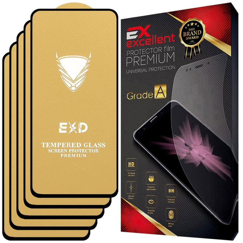 محافظ صفحه نمایش شیشه ای ایکس اکسلنت گلس مدل XOG Gold مناسب برای گوشی موبایل شیائومی Redmi Note 11 4G بسته پنج عددی
