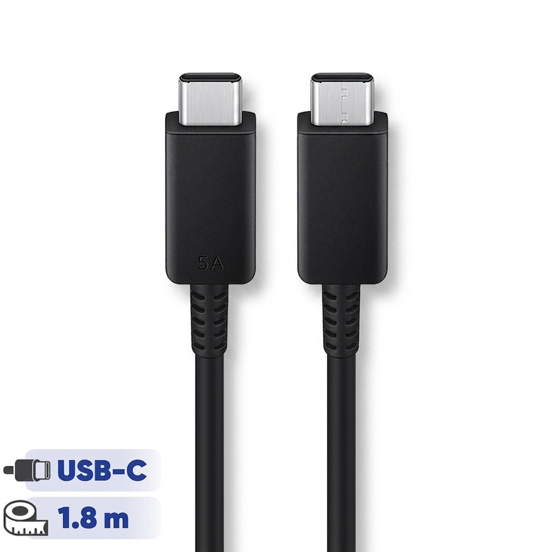 کابل تبدیل USB-C به USB-C سامسونگ مدل 1.8 متری - 5 آمپر