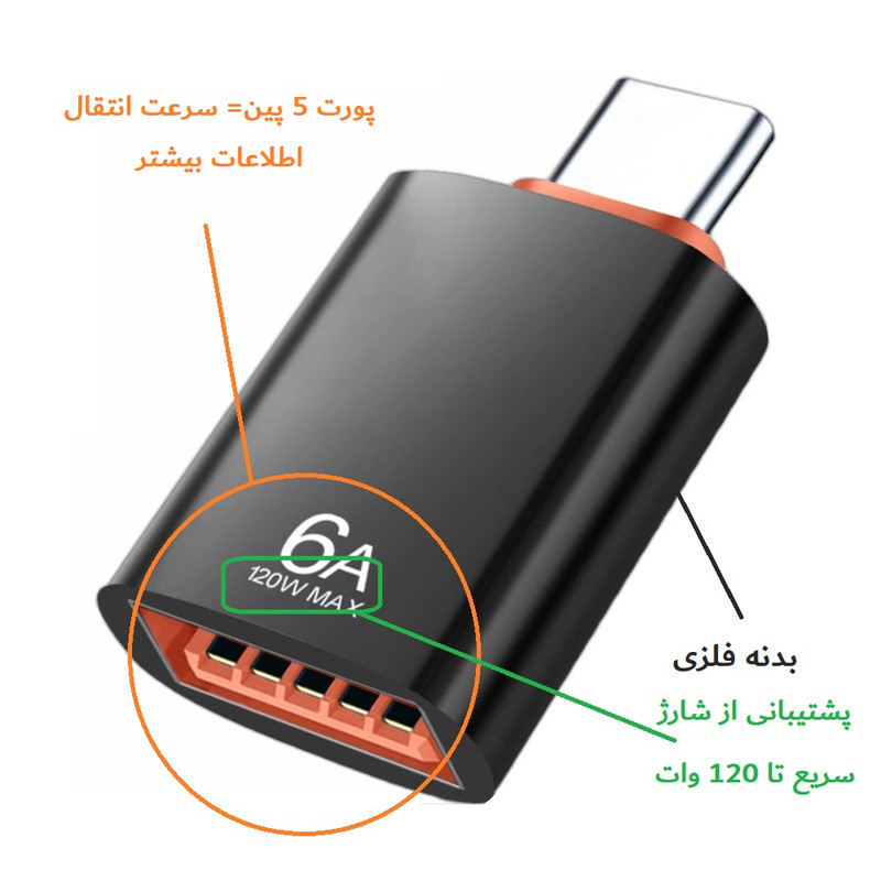 مبدل OTG USB به USB-C مدل OTG-306
