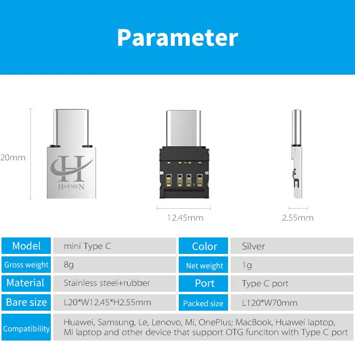 مبدل USB OTG به USB-C هارمن مدل RA-OTG