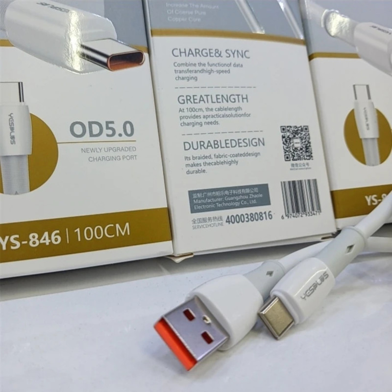 کابل تبدیل USB به USB-C یس پلاس مدل Fast Charging OD5.0 طول 1 متر