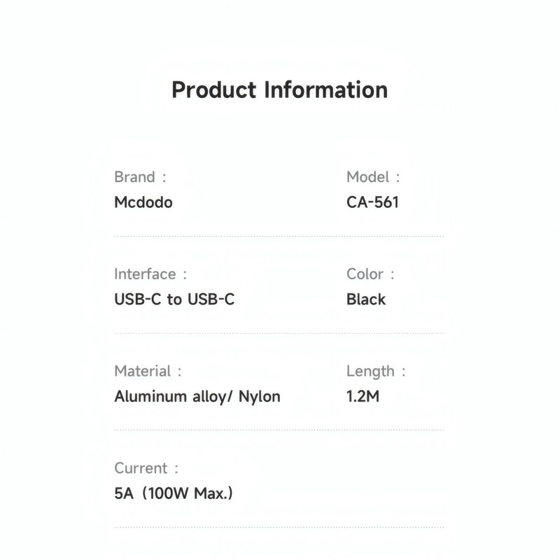 کابل تبدیل USB-C مک دودو مدل CA-561 طول 1.2 متر