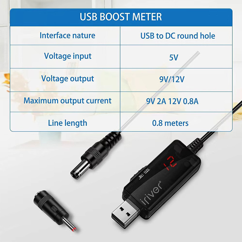 کابل تبدیل USB به DC آیریور مدل U9-12V طول 1 متر