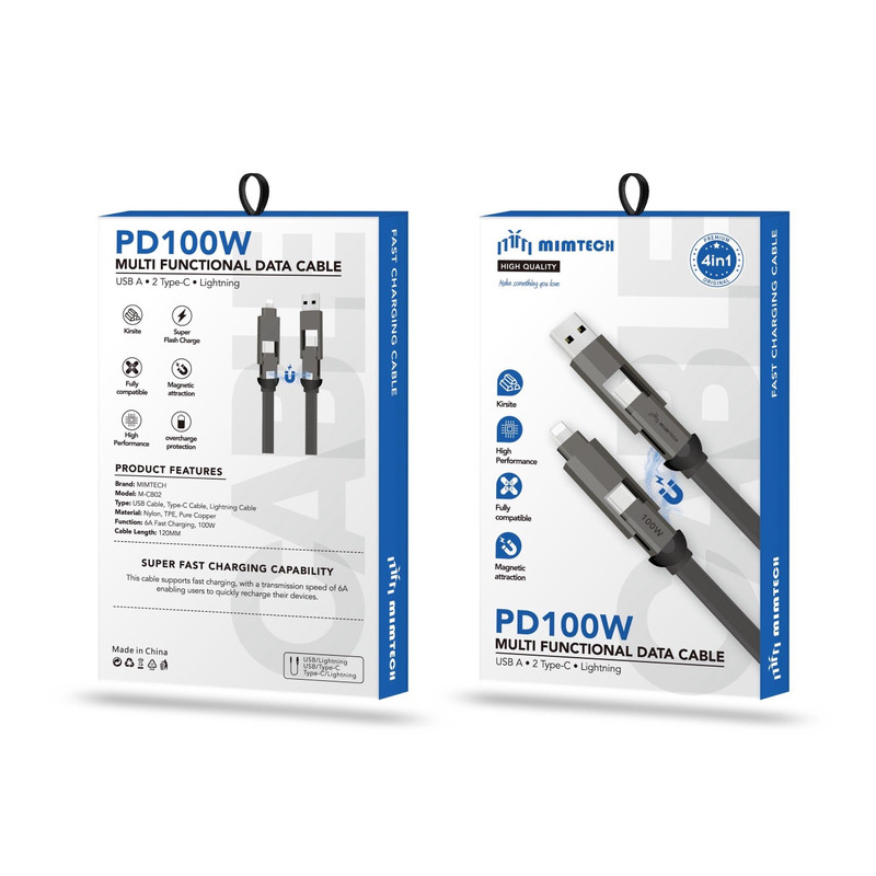 کابل تبدیل USB-C به لایتنینگ میم تک مدل PDW100 طول 0.12 متر