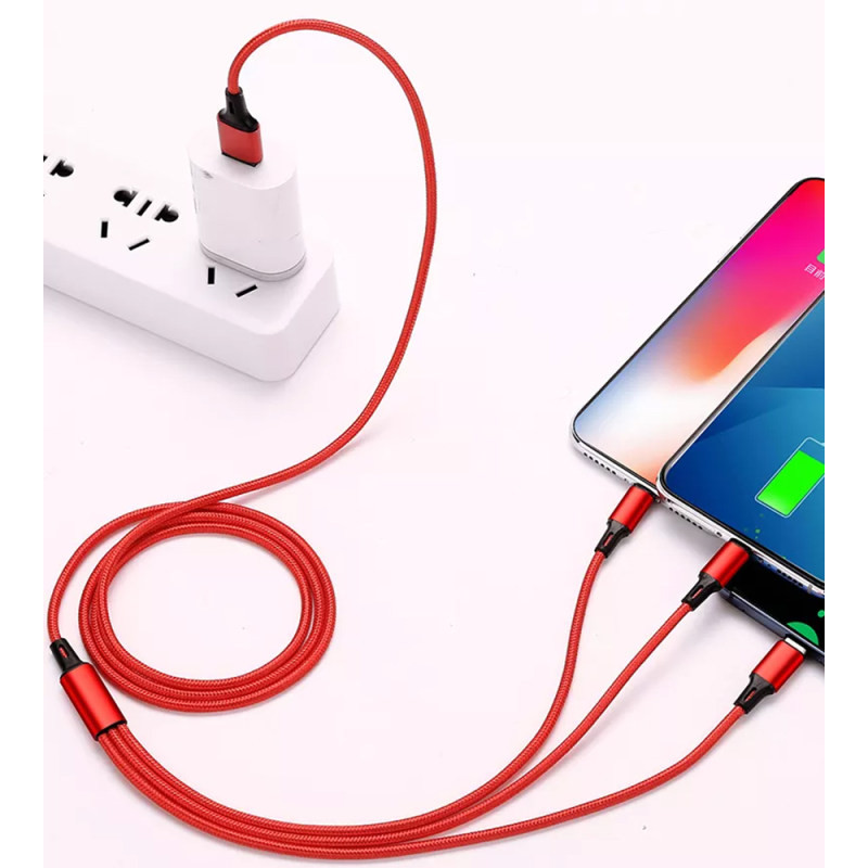 کابل تبدیل USB به microUSB / USB-C / لایتنینگ سمگپرس مدل Quick Charger طول 1 متر