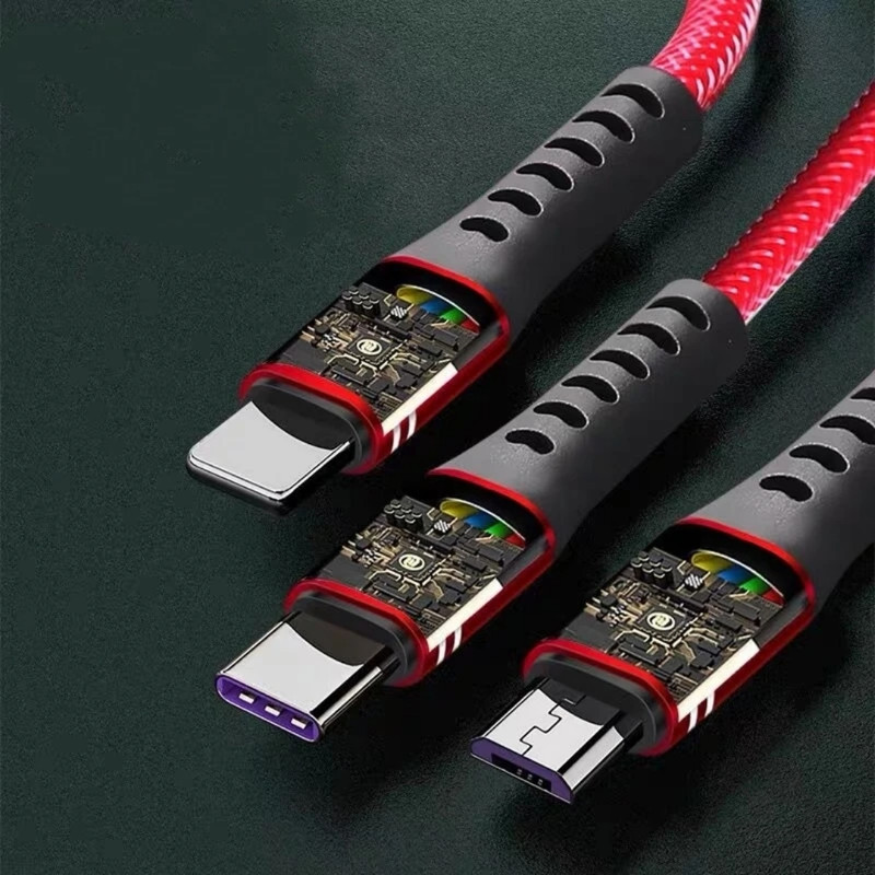 کابل تبدیل USB به micro USB / USB-C / لایتنینگ سمگپرس مدل دیتا پلاس طول یک متر
