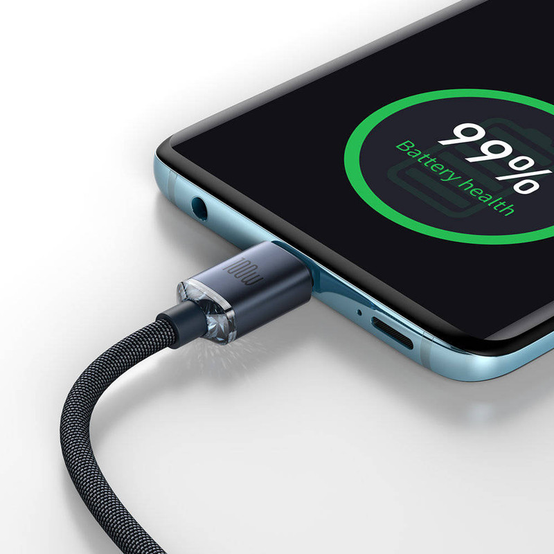 کابل USB-C بیسوس مدل Crystal Shine 100W New Pack طول 2 متر