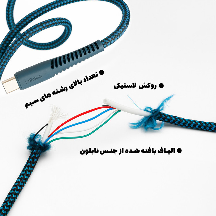 کابل USB-C بیاند مدل BCC-301kf CHARGE DATA طول 1 متر بسته 10 عددی