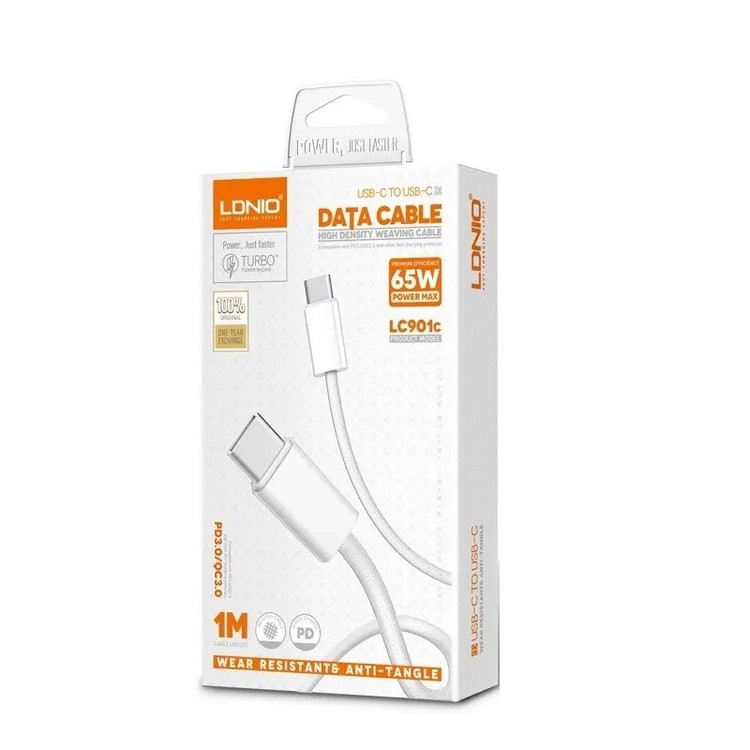 کابل تبدیل USB-C به USB-C الدینیو مدل LC901C طول 1 متر