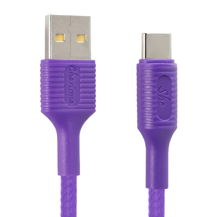 کابل تبدیل USB به USB-C شی کاریزما مدل SABA طول 1.2 متر