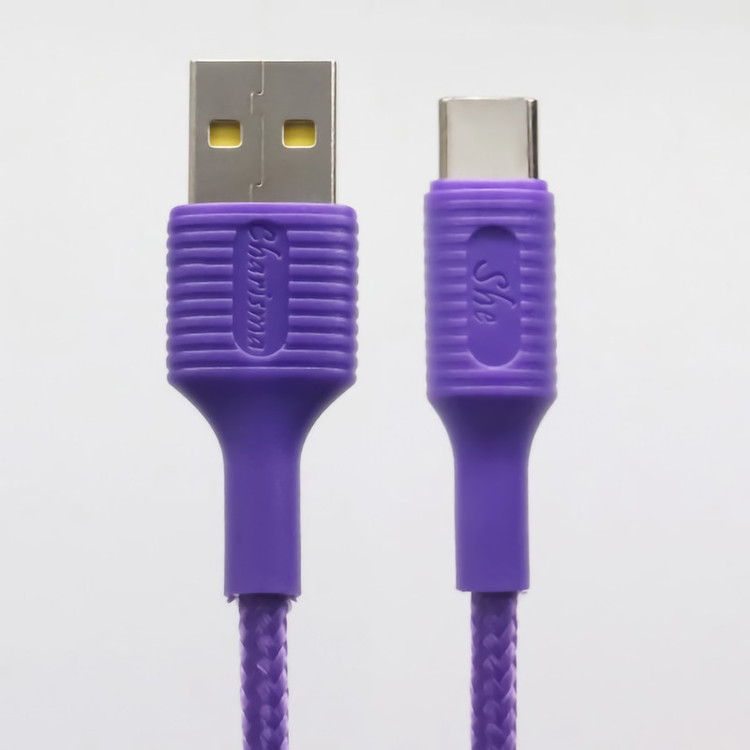 کابل تبدیل USB به USB-C شی کاریزما مدل SABA طول 1.2 متر