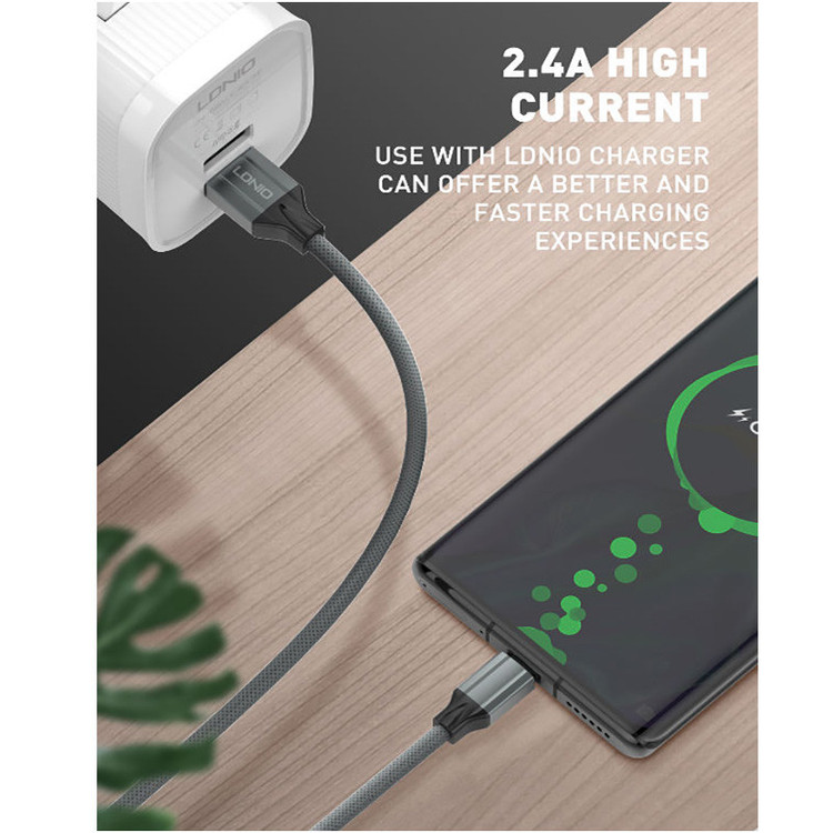 کابل تبدیل USB به microUSB الدینیو مدل LS441 طول 1 متر