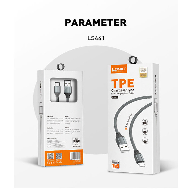کابل تبدیل USB به microUSB الدینیو مدل LS441 طول 1 متر