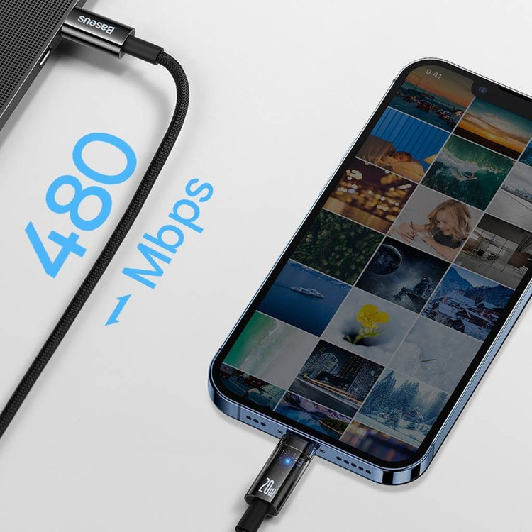 کابل تبدیل USB-C به لایتنینگ باسئوس مدل Explorer Series طول 1 متر