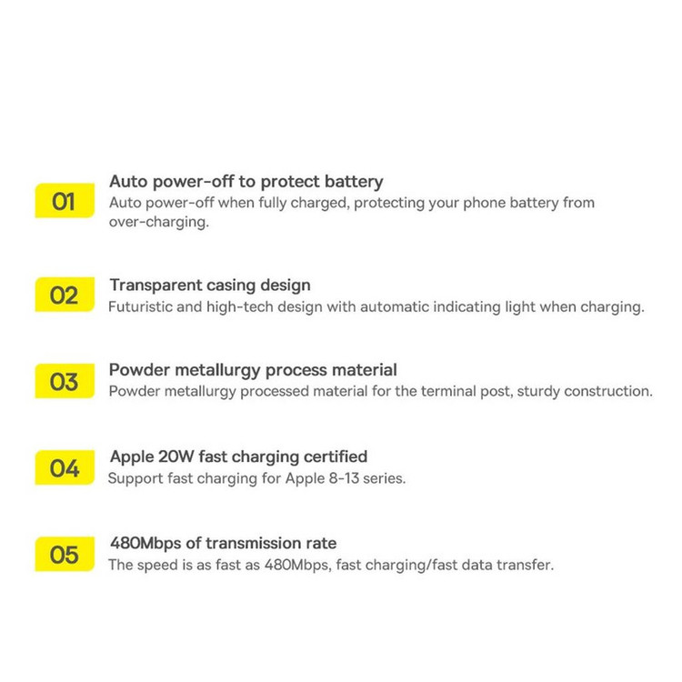 کابل تبدیل USB-C به لایتنینگ باسئوس مدل Explorer Series طول 1 متر
