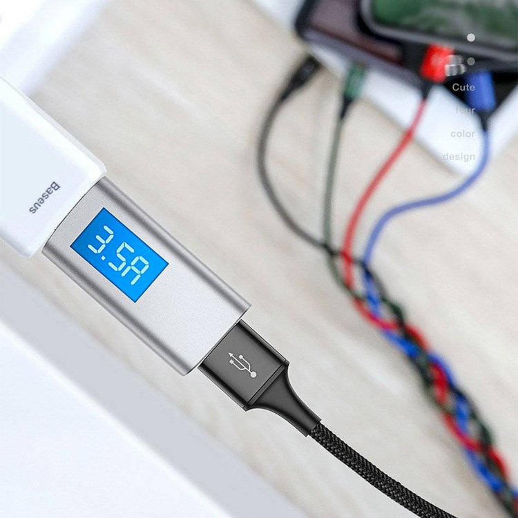 کابل تبدیل USB به لایتنینگ/USB-C/microUSB باسئوس مدل Rapid Series CA1T4-A01 طول 1.2 متر