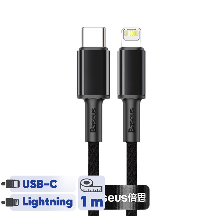 کابل تبدیل USB-C به لایتنینگ باسئوس مدل High Density 20W طول ۱ متر