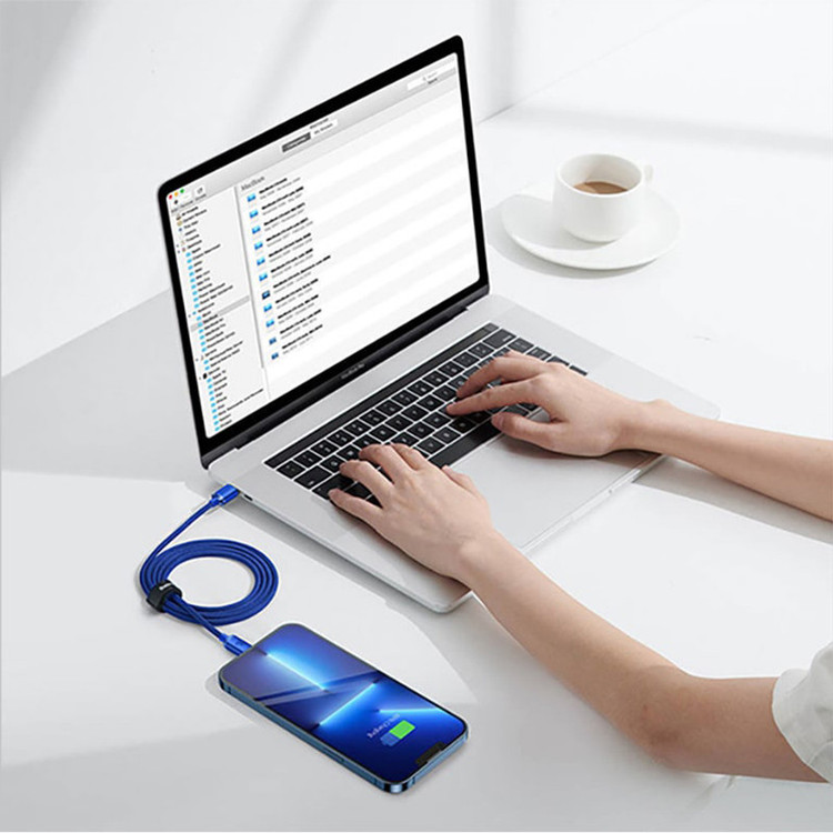 کابل تبدیل USB-C به لایتنینگ بیسوس مدل Crystal Shine طول 1.2 متر