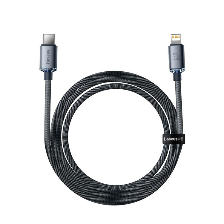 کابل تبدیل USB-C به لایتنینگ بیسوس مدل Crystal Shine طول 1.2 متر