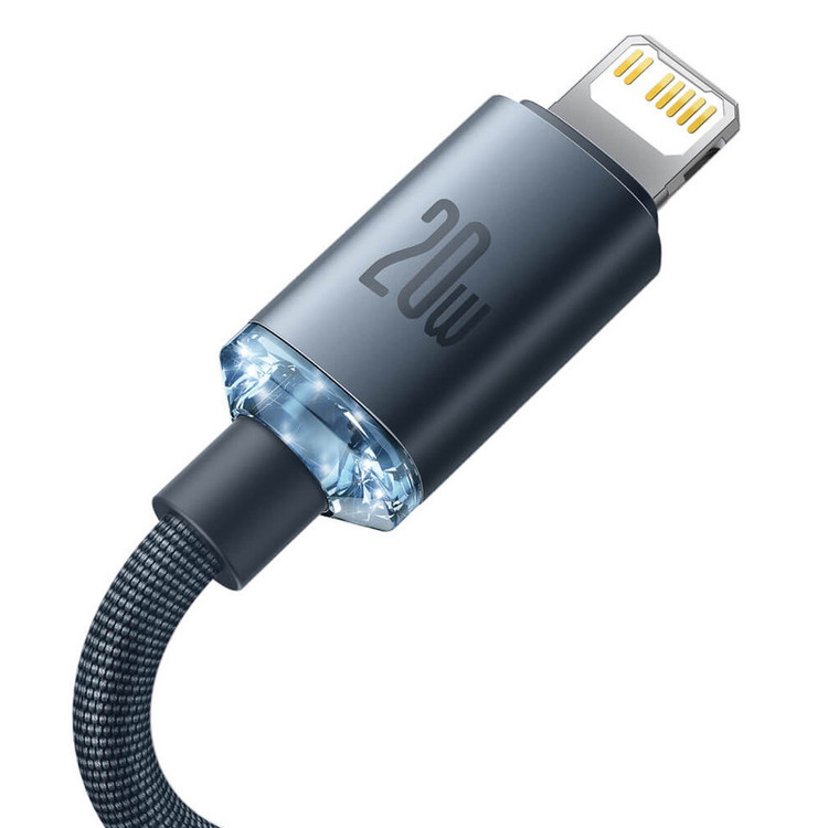 کابل تبدیل USB-C به لایتنینگ بیسوس مدل Crystal Shine طول 1.2 متر