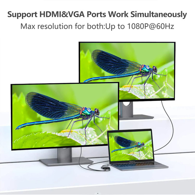مبدل USB-C به HDMI/VGA مدل DJ61316