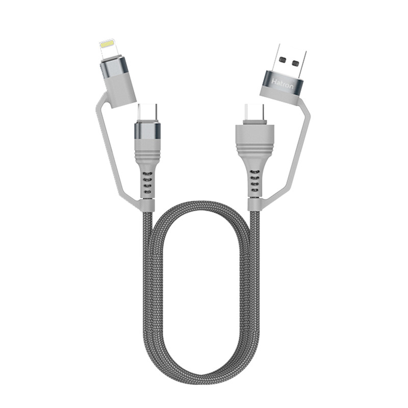 کابل تبدیل USB/USB-C به USB-C/لایتنینگ هترون مدل HC450P طول 1متر