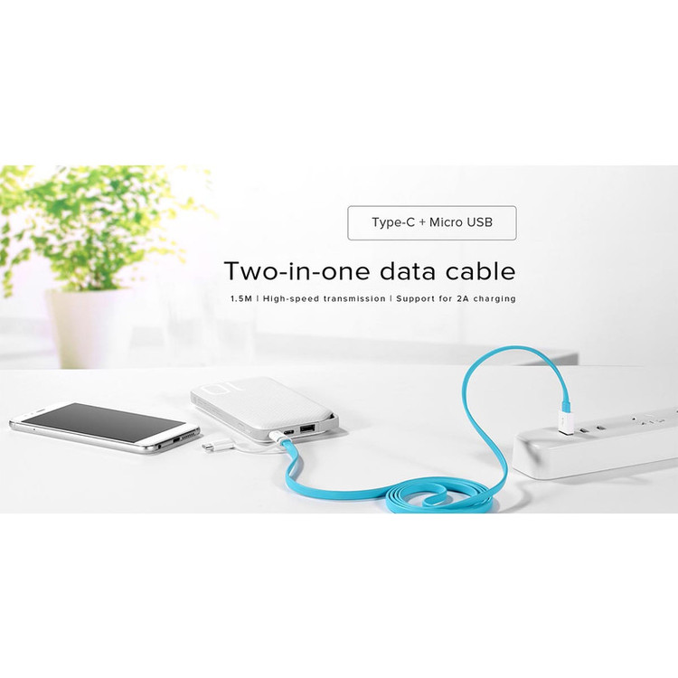 کابل تبدیل USB به USB-C / MicroUSB هوآوی مدل AP55S طول 1.5 متر