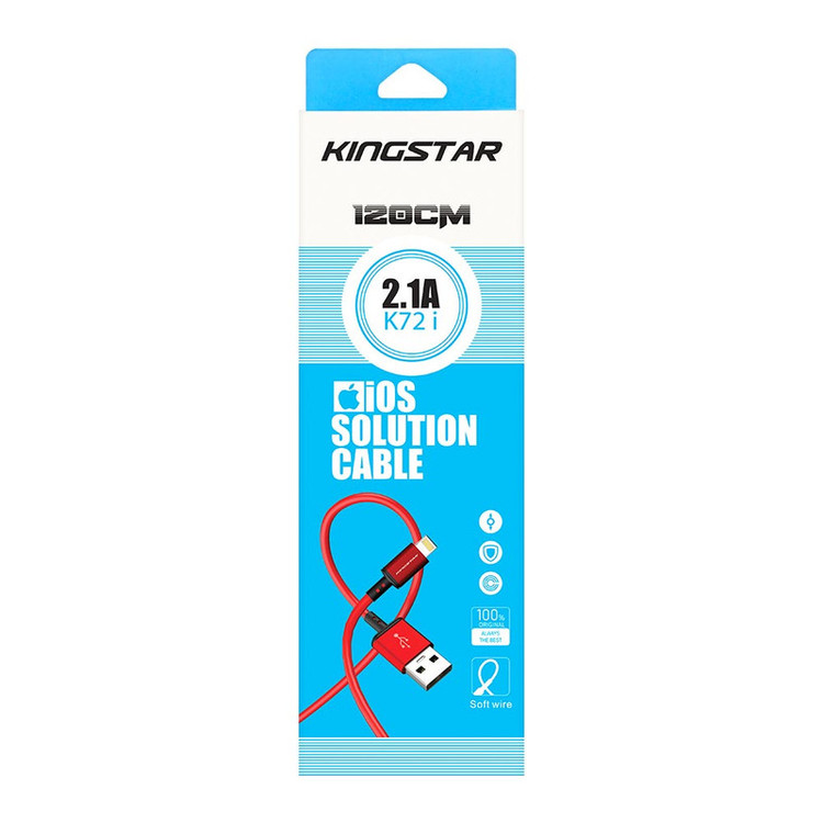 کابل تبدیل USB به لایتنینگ کینگ استار مدل k72i طول 1.2 متر