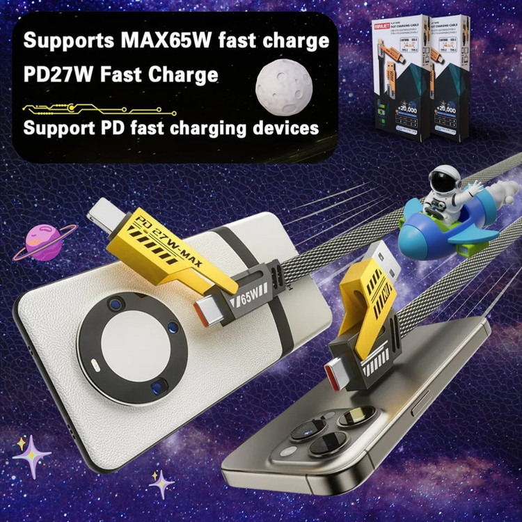 کابل تبدیل USB/USB-C به لایتنینگ/USB-C میراجت مدل Jet-337 طول 1 متر