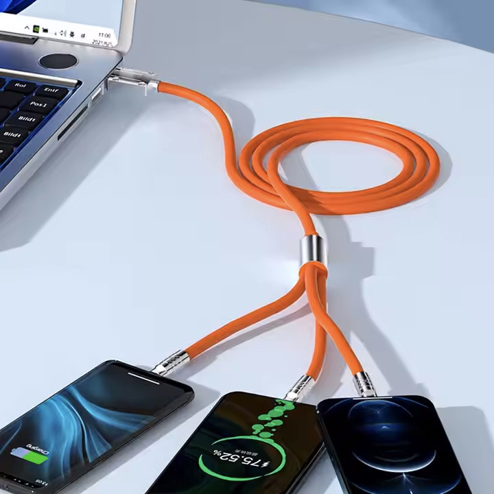 کابل تبدیل USB به USB-C/microUSB/لایتنینگ مدل 017 طول 1.15 متر