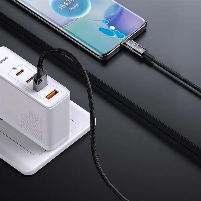 کابل تبدیل USB به USB-C بیسوس مدل Explorer CATS000301 به طول 2 متر
