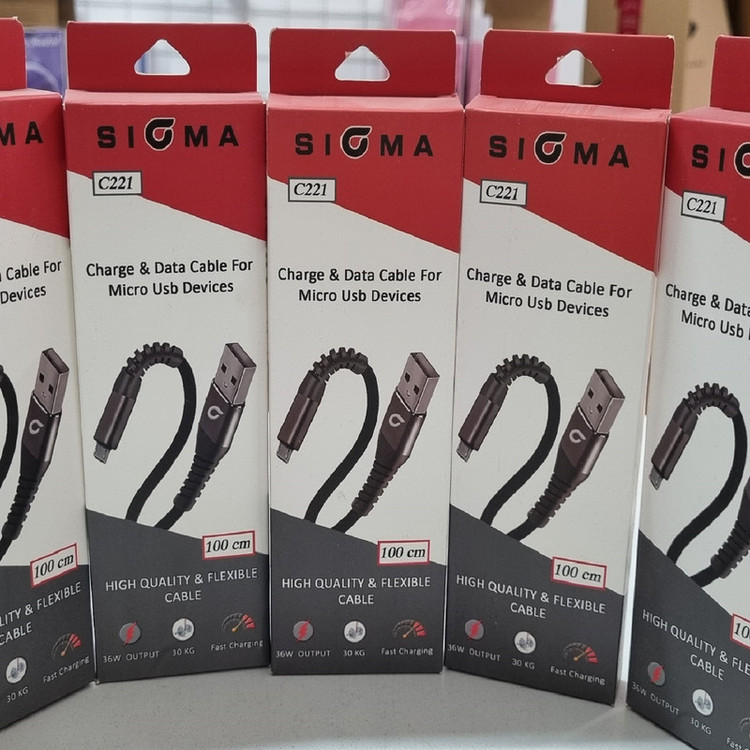 کابل تبدیل USB به MicroUsb سیگما مدل C221 طول 1 متر