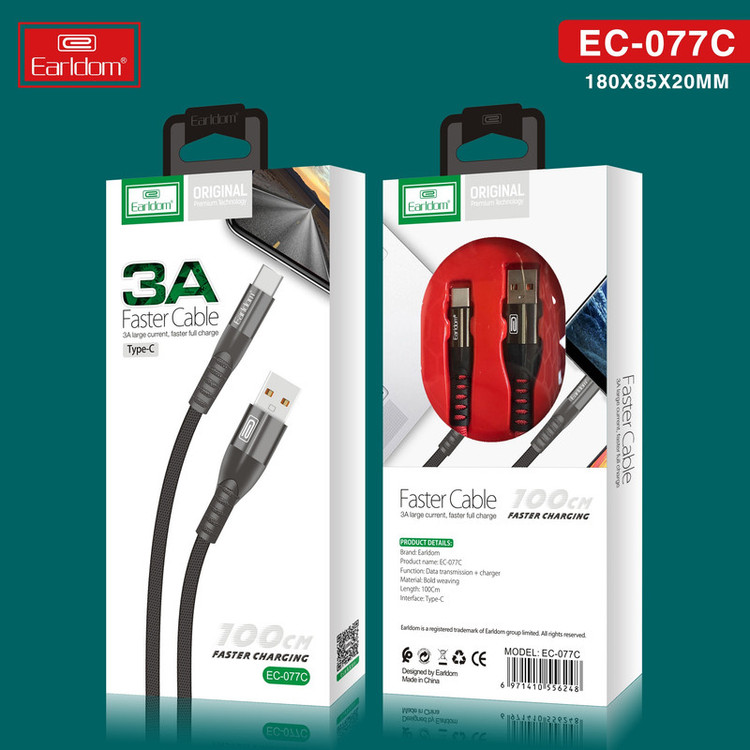 کابل تبدیل USB به USB-C ارلدام مدل EC-077C طول 1 متر