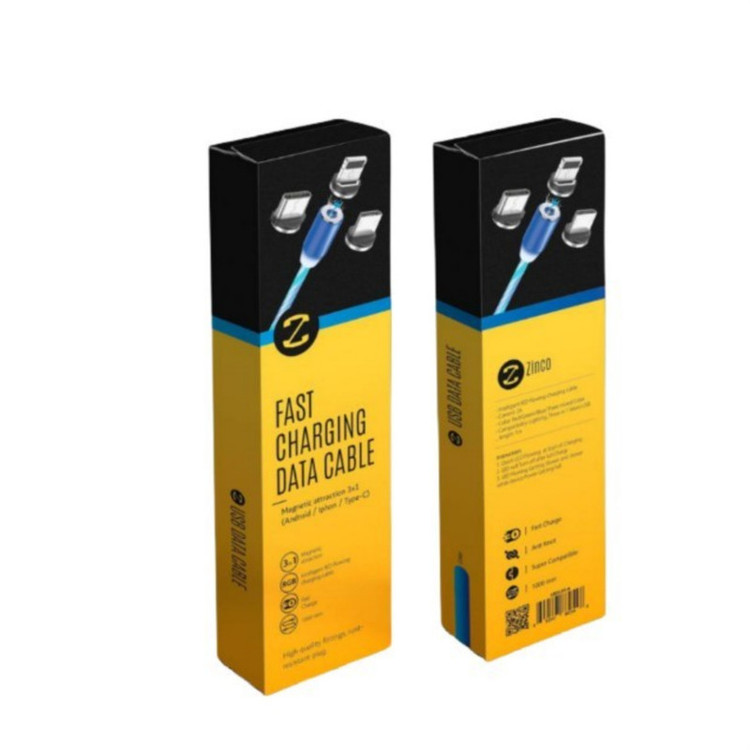 کابل تبدیل مغناطیسی USB به لایتنینگ / MicroUSB / USB-C زینکو مدل 3×1 طول 1 متر