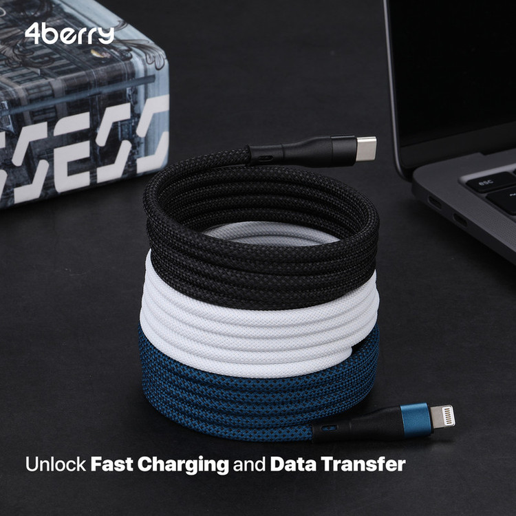 کابل تبدیل USB-C به لایتنینگ فوربری مدل Magnetic KS-CL01-20W طول 1 متر
