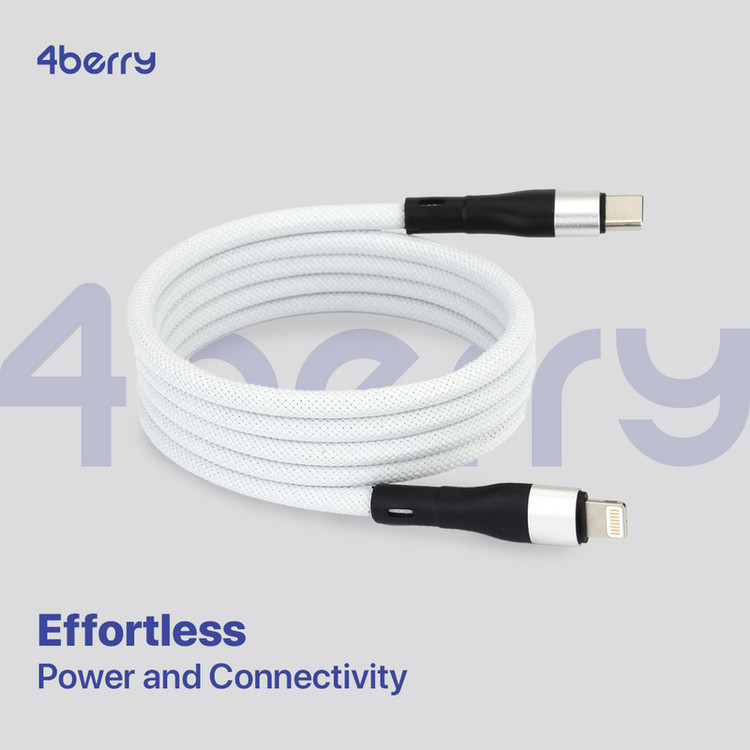 کابل تبدیل USB-C به لایتنینگ فوربری مدل Magnetic KS-CL01-20W طول 1 متر