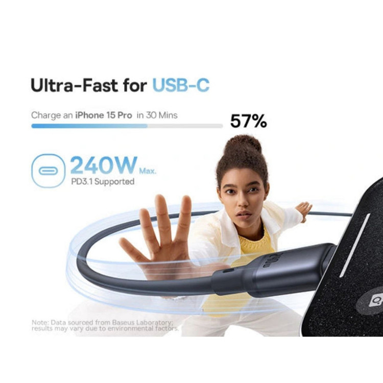 کابل USB-C بیسوس مدل PicoGo Magnetic 240W طول 1 متر