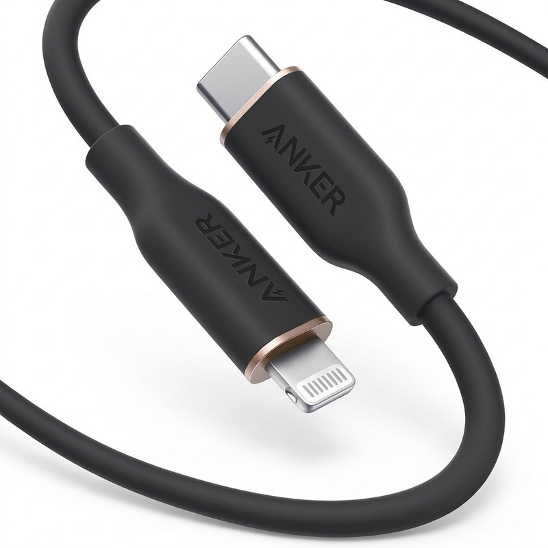 کابل تبدیل USB-C به لایتنینگ انکر مدل Powerline III Flow A8663 طول 1.8 متر