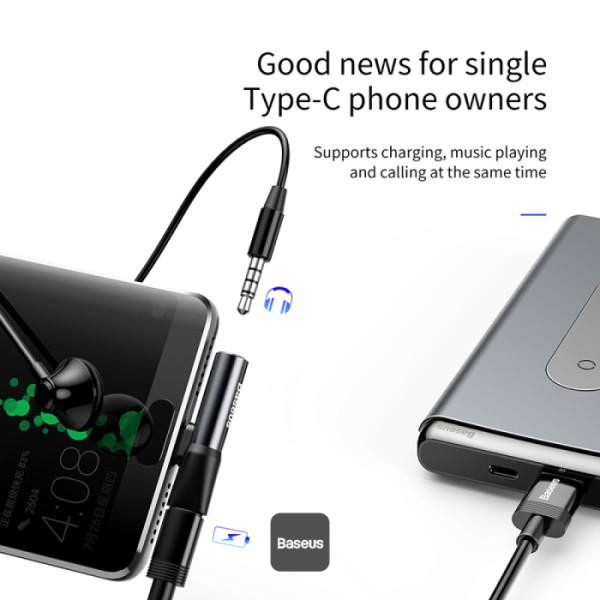 مبدل USB-C به AUX/USB-C باسئوس مدل l41