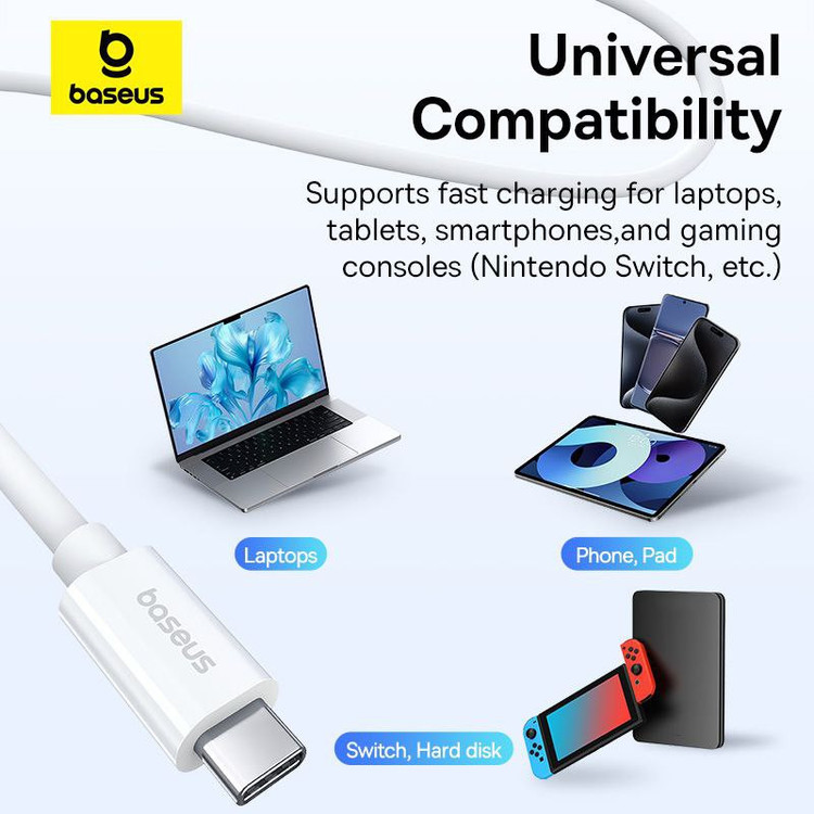 کابل USB-C بیسوس مدل Superior Series 2 240W طول 1 متر
