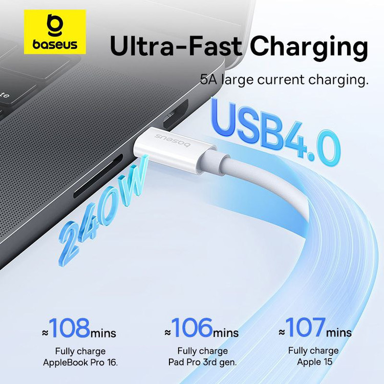 کابل USB-C بیسوس مدل Superior Series 2 240W طول 1 متر