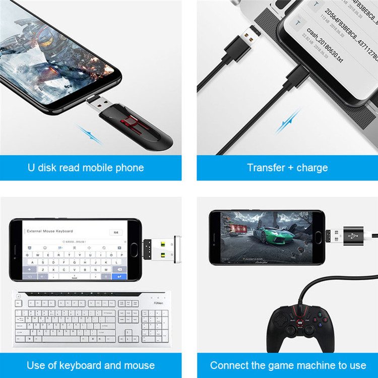 مبدل USB به USB-C کد OTG-AC102 بسته 2 عددی