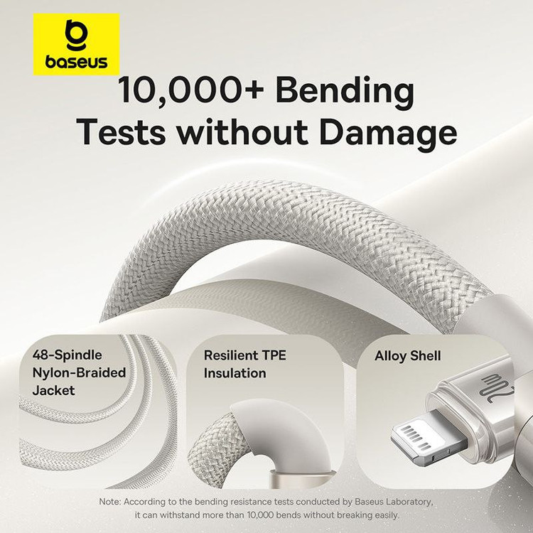 کابل تبدیل USB-C به لایتنینگ بیسوس مدل Titanium Series 20W طول 2 متر