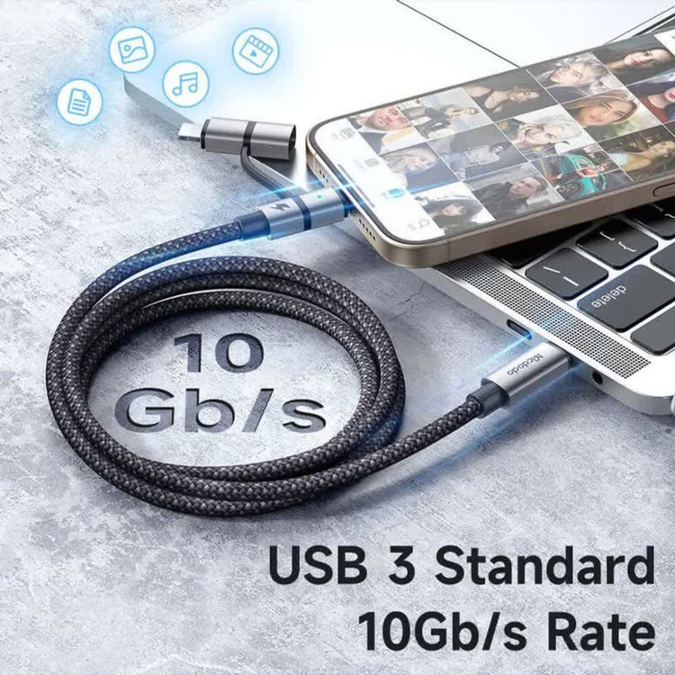کابل تبدیل USB-C به USB-C/لایتنینگ مک دودو مدل ca-0450 طول 1.2 متر